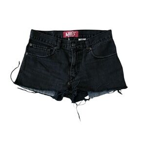 Y2K Levi’s 511 Upcycled Cutoff Denim Shorts Black 16 Reg W28
